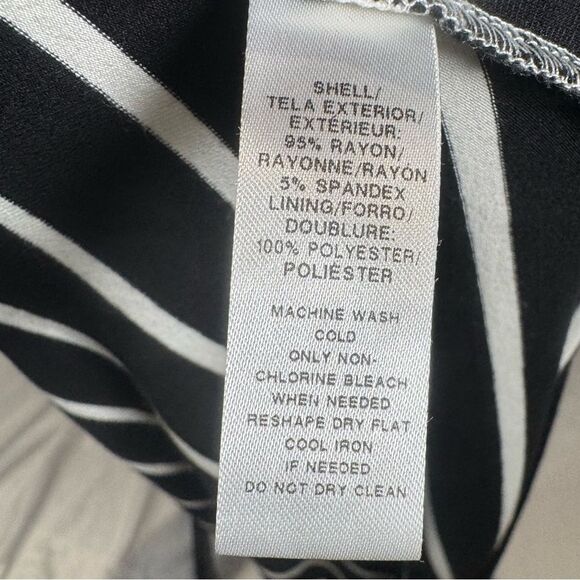 Loft black and white color block striped dress size large - Picture 7 of 8